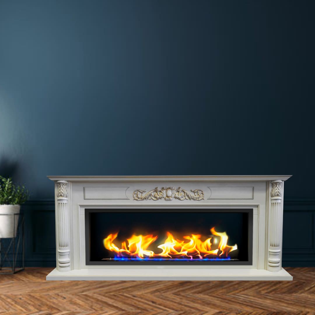 Биокамин в линейном портале "Русский огонь" Оксфорд с декоративным стеклом (стемалитом) по цене 121 650 руб.