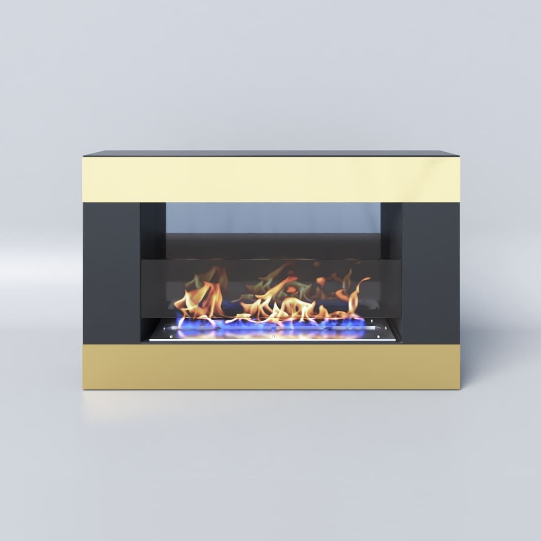 Биокамин "Русский огонь" Голд 650N настенный с декоративным стеклом (стемалитом) по цене 22 350 руб.