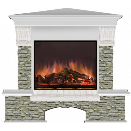 Бостон Грот однотонный угловой (беленый дуб)+Arte 23