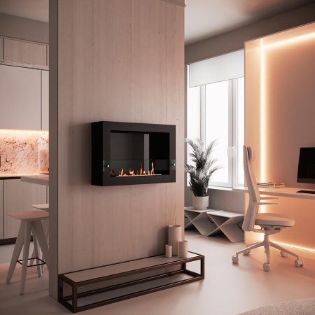 Биокамин SteelHeat WALL ONE 800 черный, стекло по цене 28 035 руб.